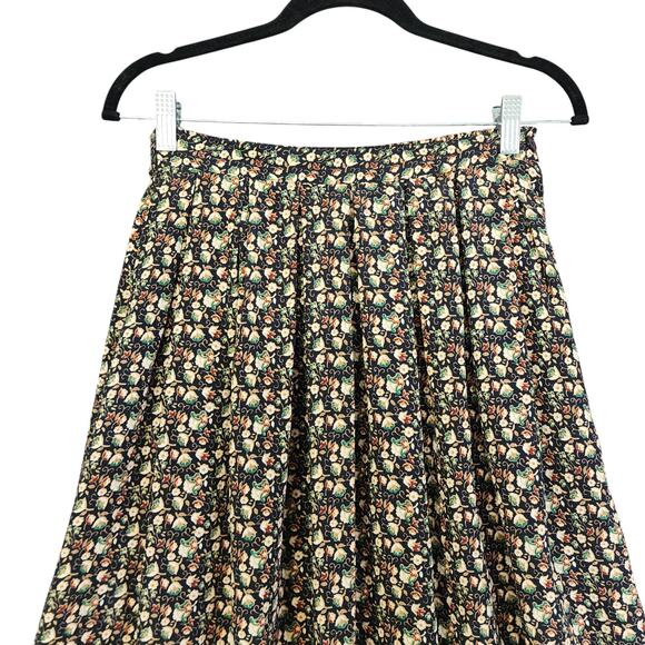 Justine Todd Womens Vintage Midi Skirt Size 6 Ditzy Floral Print Pleated Pockets - Picture 3 of 10